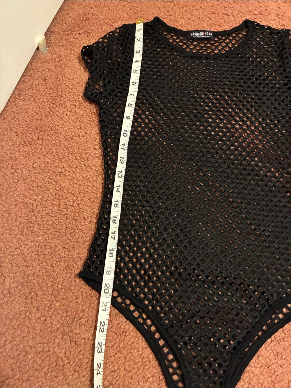 Fashion Nova Black Mesh One-Piece Bodysuit - Picture 5 of 6